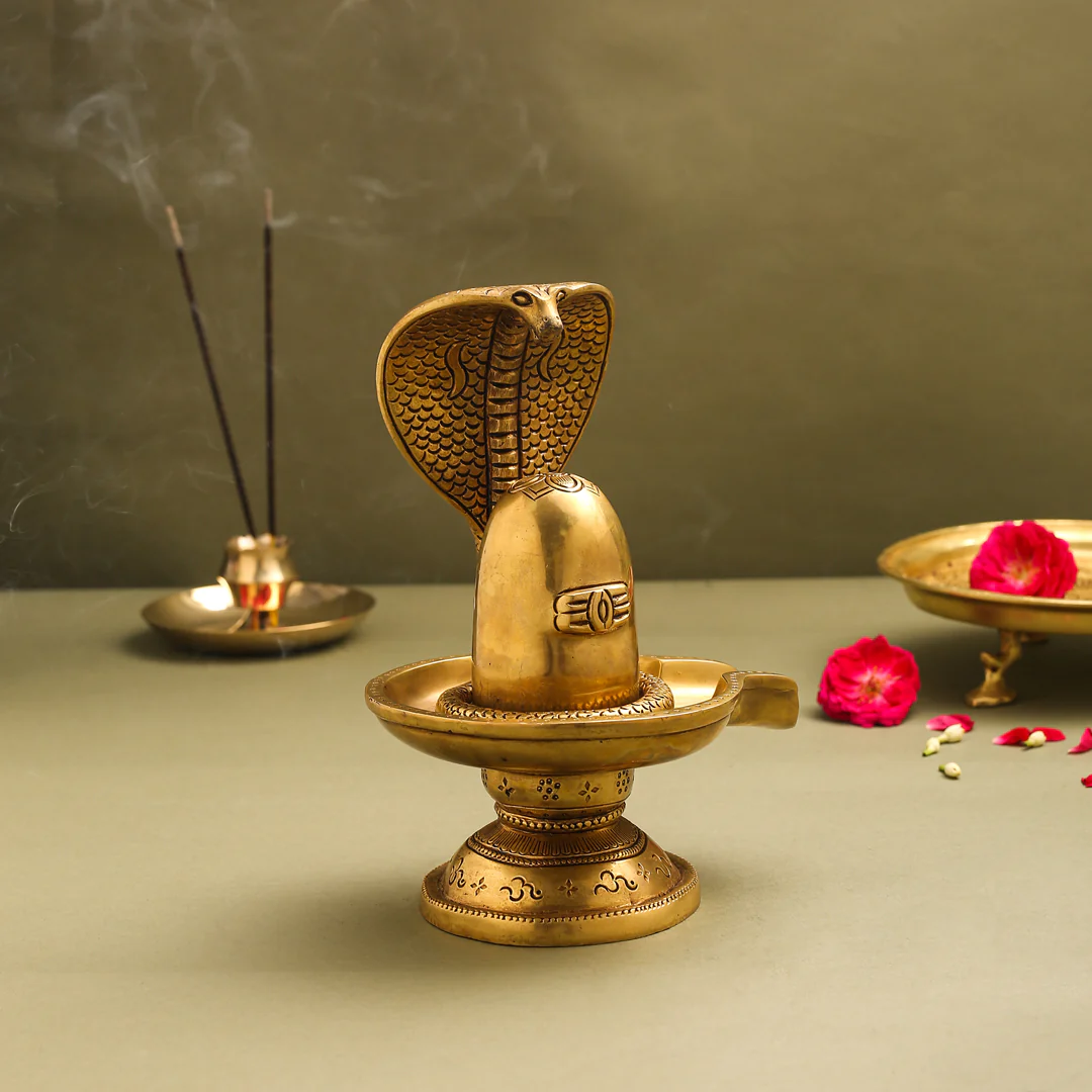 Brass Superfine Shivling/Shivlingam Idol (9 Inch) - Image 3
