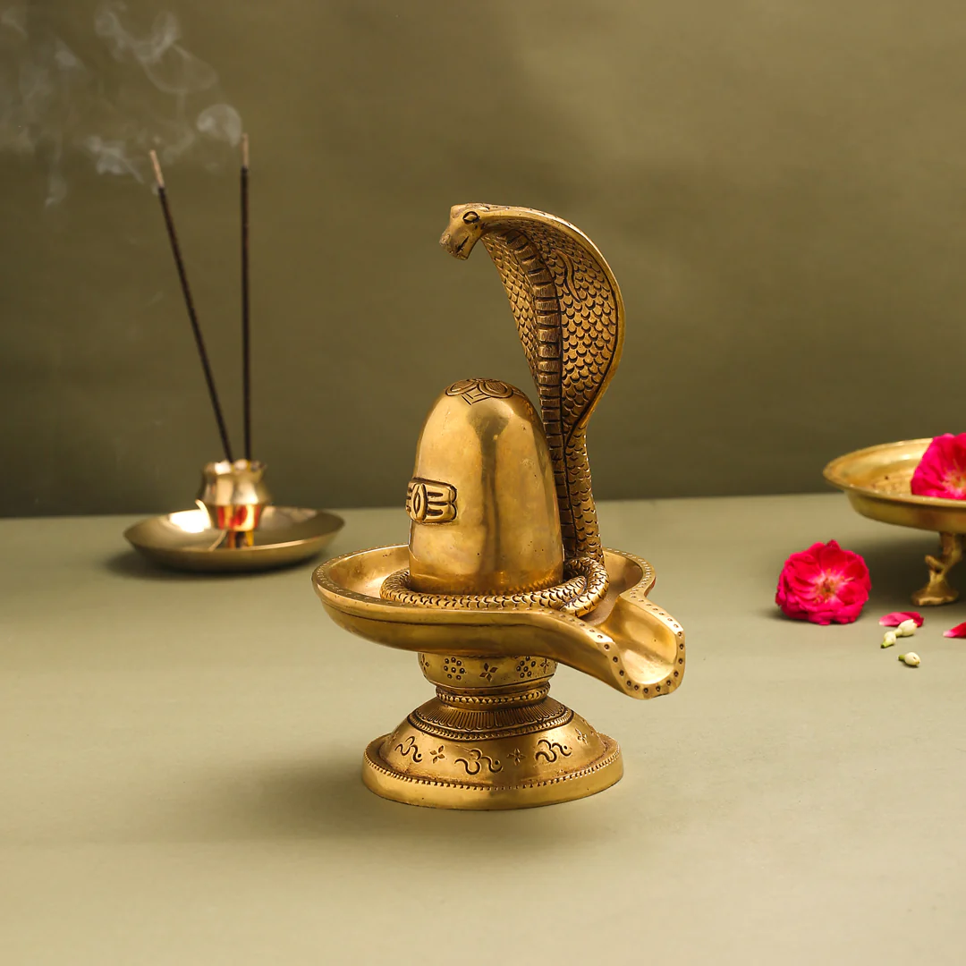 Brass Superfine Shivling/Shivlingam Idol (9 Inch) - Image 4