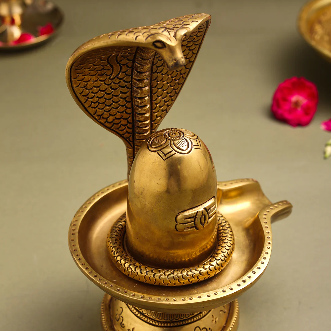 Brass Superfine Shivling/Shivlingam Idol (9 Inch) - Image 5