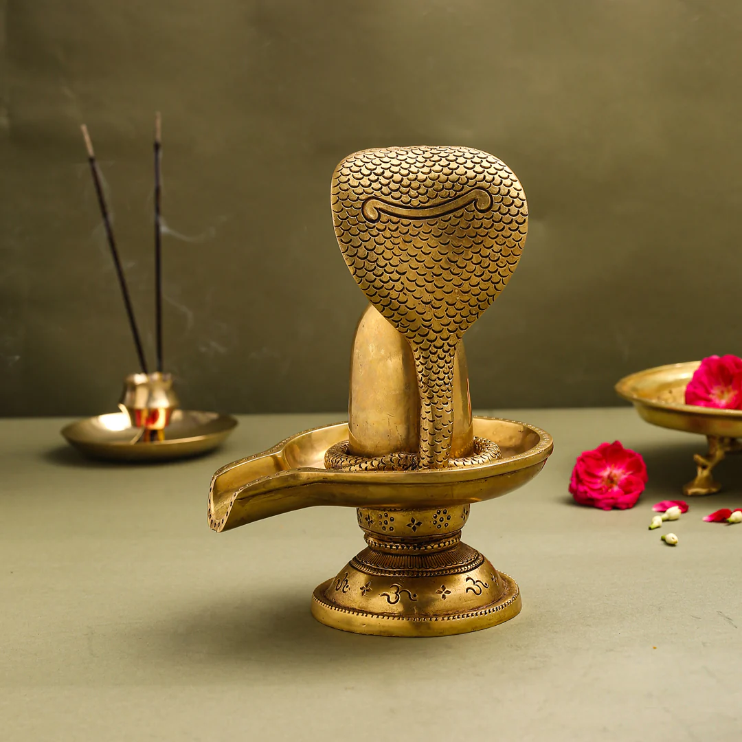 Brass Superfine Shivling/Shivlingam Idol (9 Inch) - Image 6
