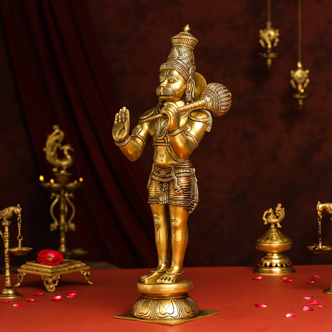 Brass Superfine Standing Hanuman Idol (20 Inch) - Image 2