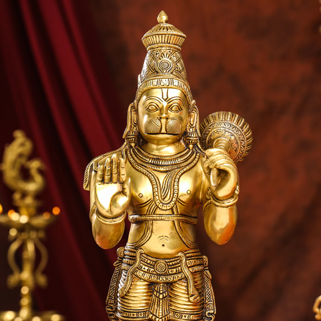 Brass Superfine Standing Hanuman Idol (20 Inch) - Image 6