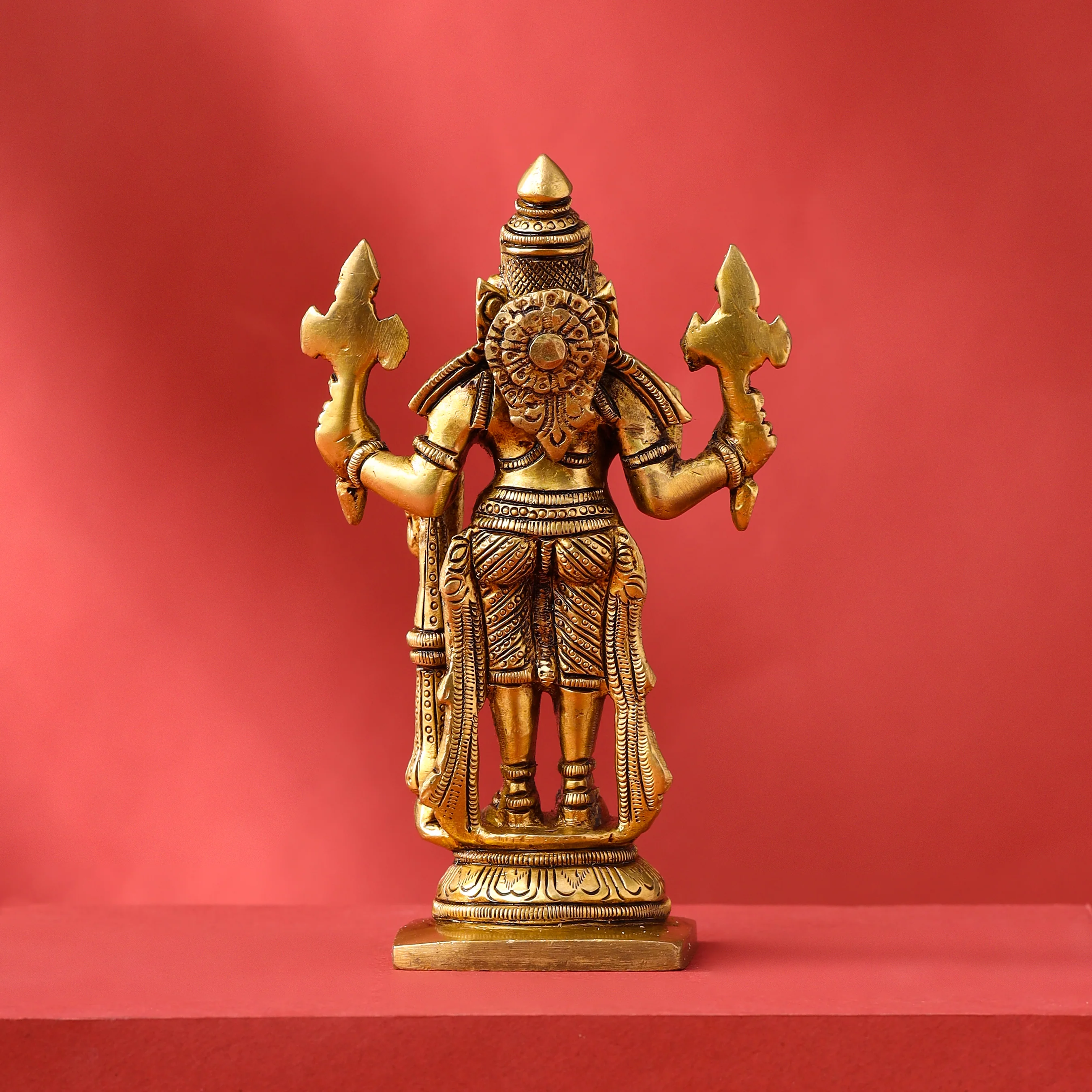 Brass Superfine Standing Narasimha Idol (6 Inch) - Image 5