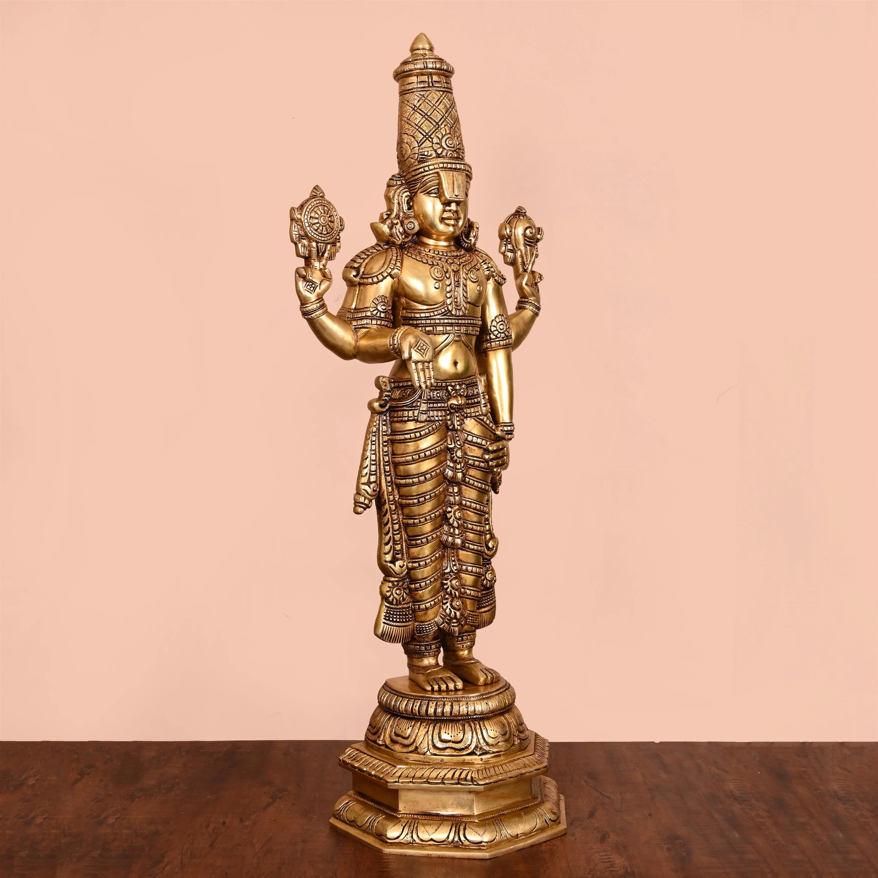 Brass Superfine Tirupati Balaji/Venkateshwar Idol (33 Inch) - Image 2