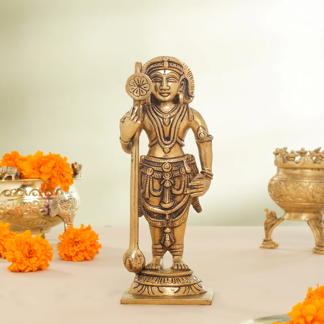 Brass Superfine Udupi Standing Krishna Idol (9 Inch)