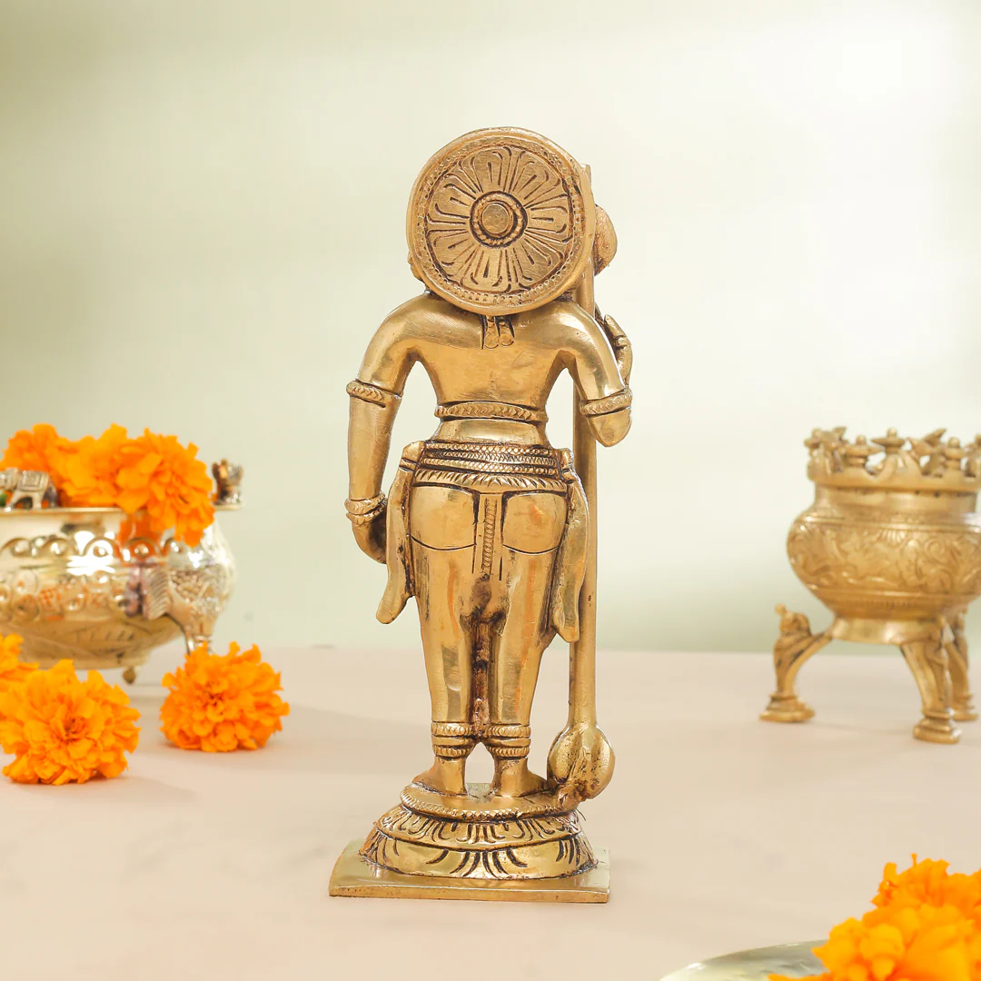 Brass Superfine Udupi Standing Krishna Idol (9 Inch) - Image 3