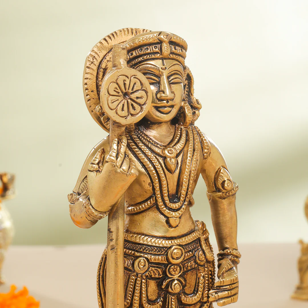 Brass Superfine Udupi Standing Krishna Idol (9 Inch) - Image 5