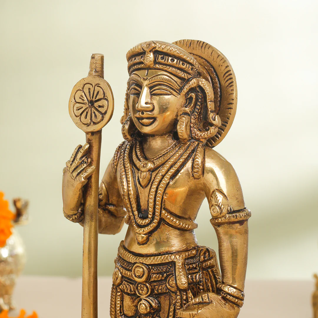 Brass Superfine Udupi Standing Krishna Idol (9 Inch) - Image 6