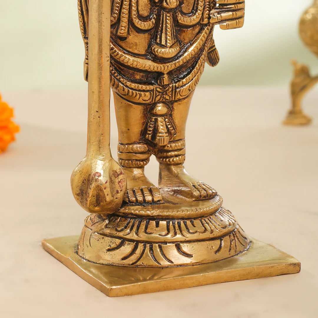 Brass Superfine Udupi Standing Krishna Idol (9 Inch) - Image 7