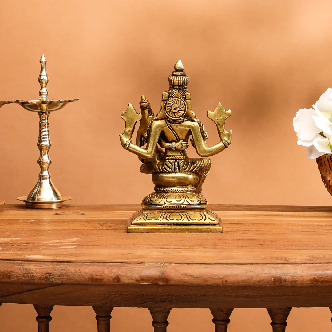 Brass Superfine Sitting Varaha Lakshmi Idol (6 Inch) - Image 4