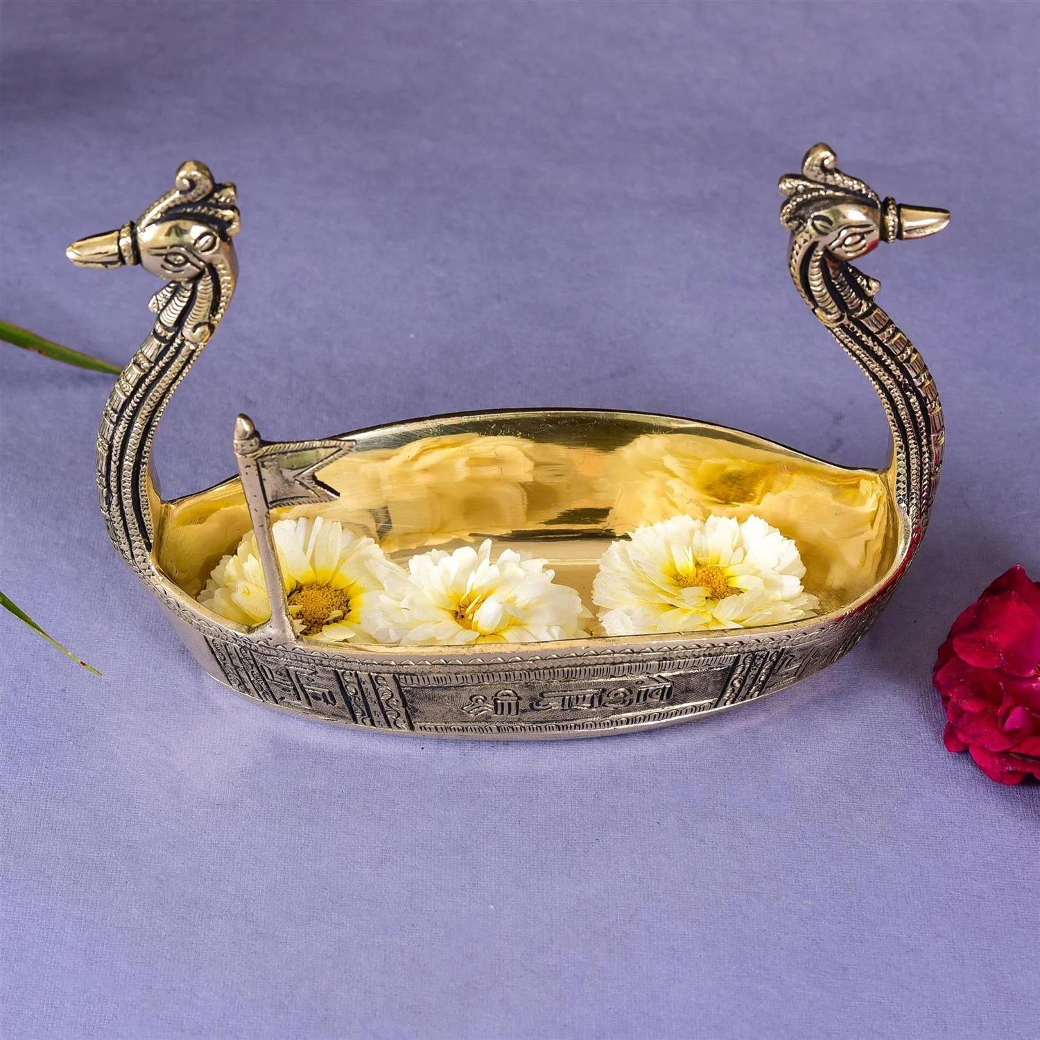 Brass Swan Boat Showpiece (6.5 Inch) - Image 2