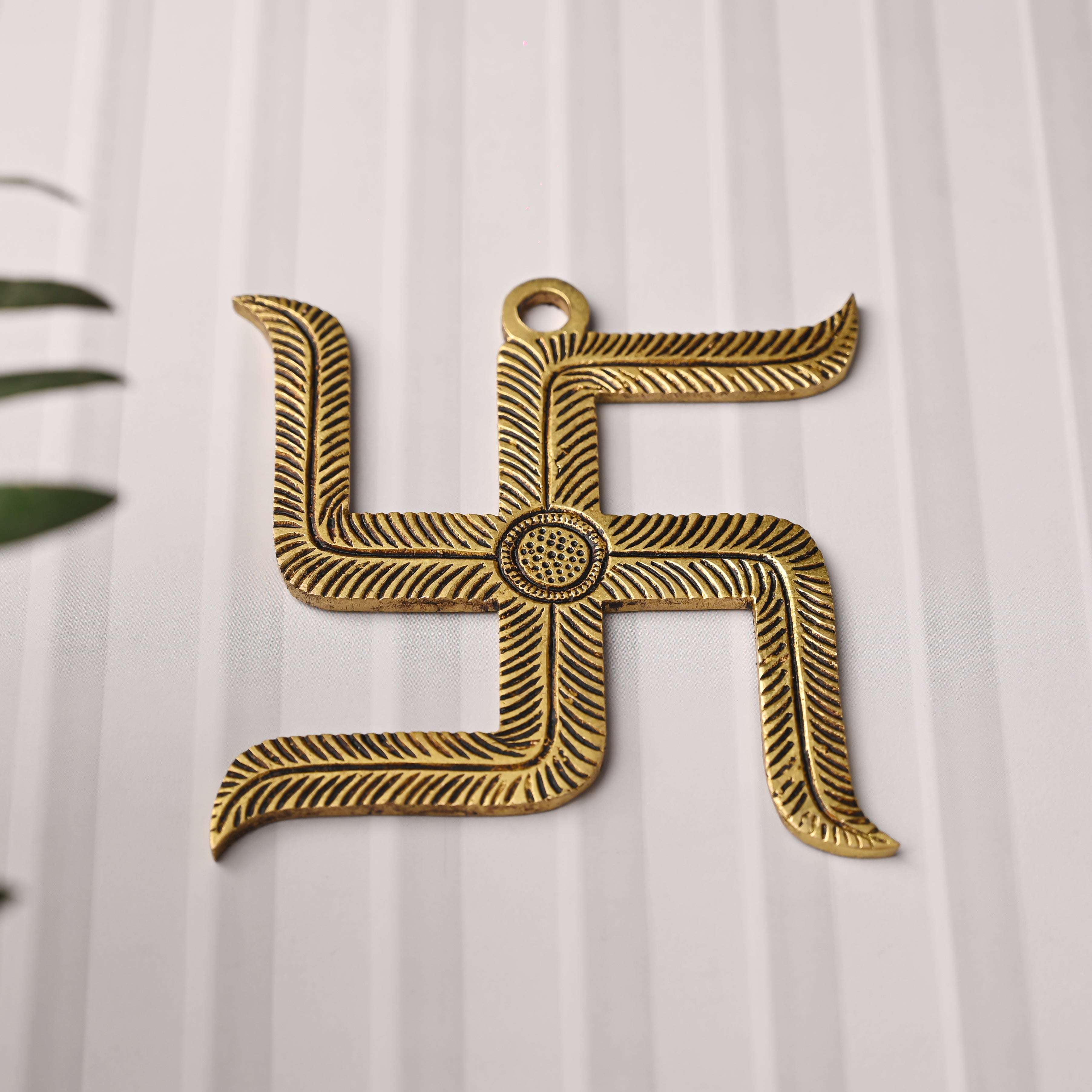 Brass Swastik Wall Hanging (4.5 Inch) - Image 2