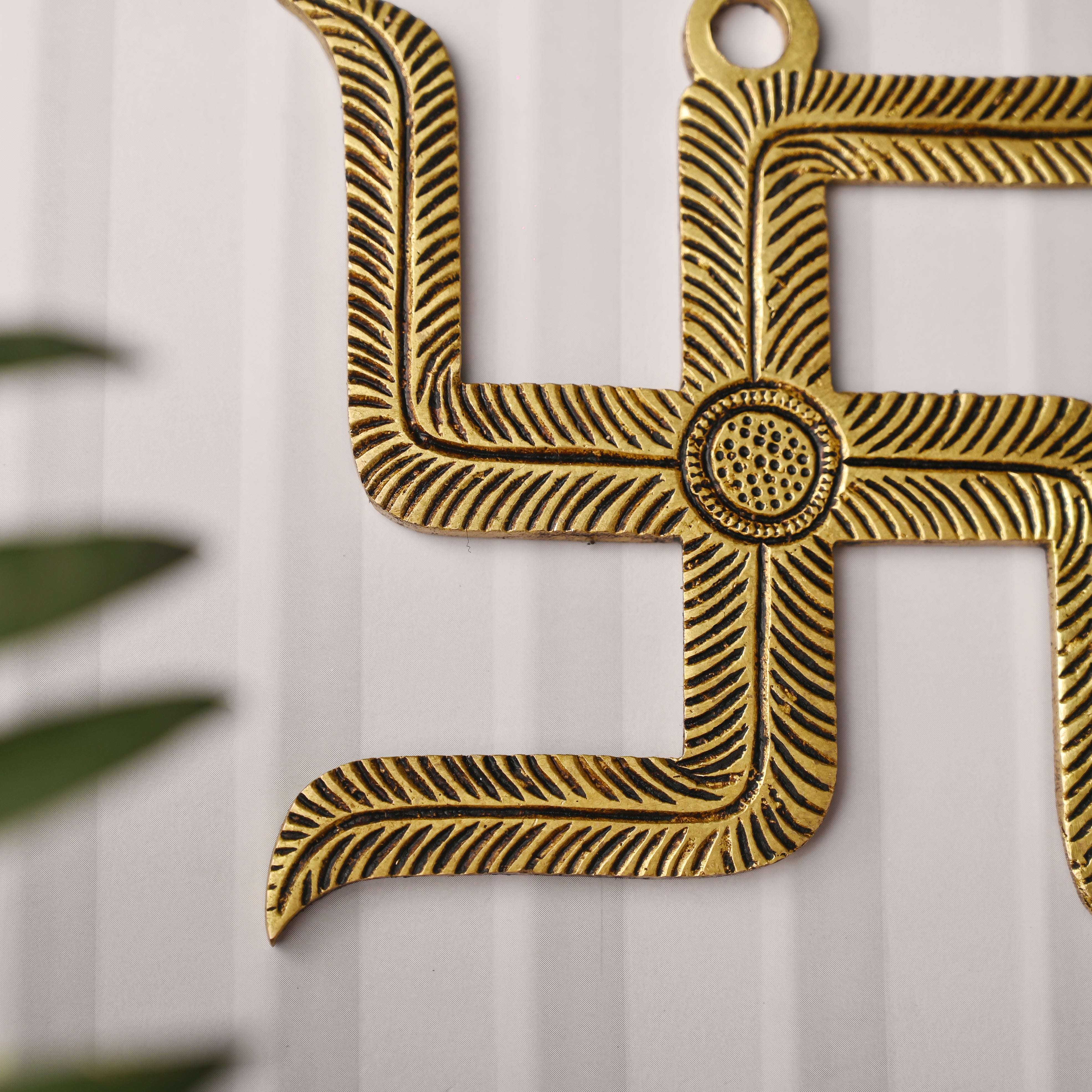 Brass Swastik Wall Hanging (4.5 Inch) - Image 3