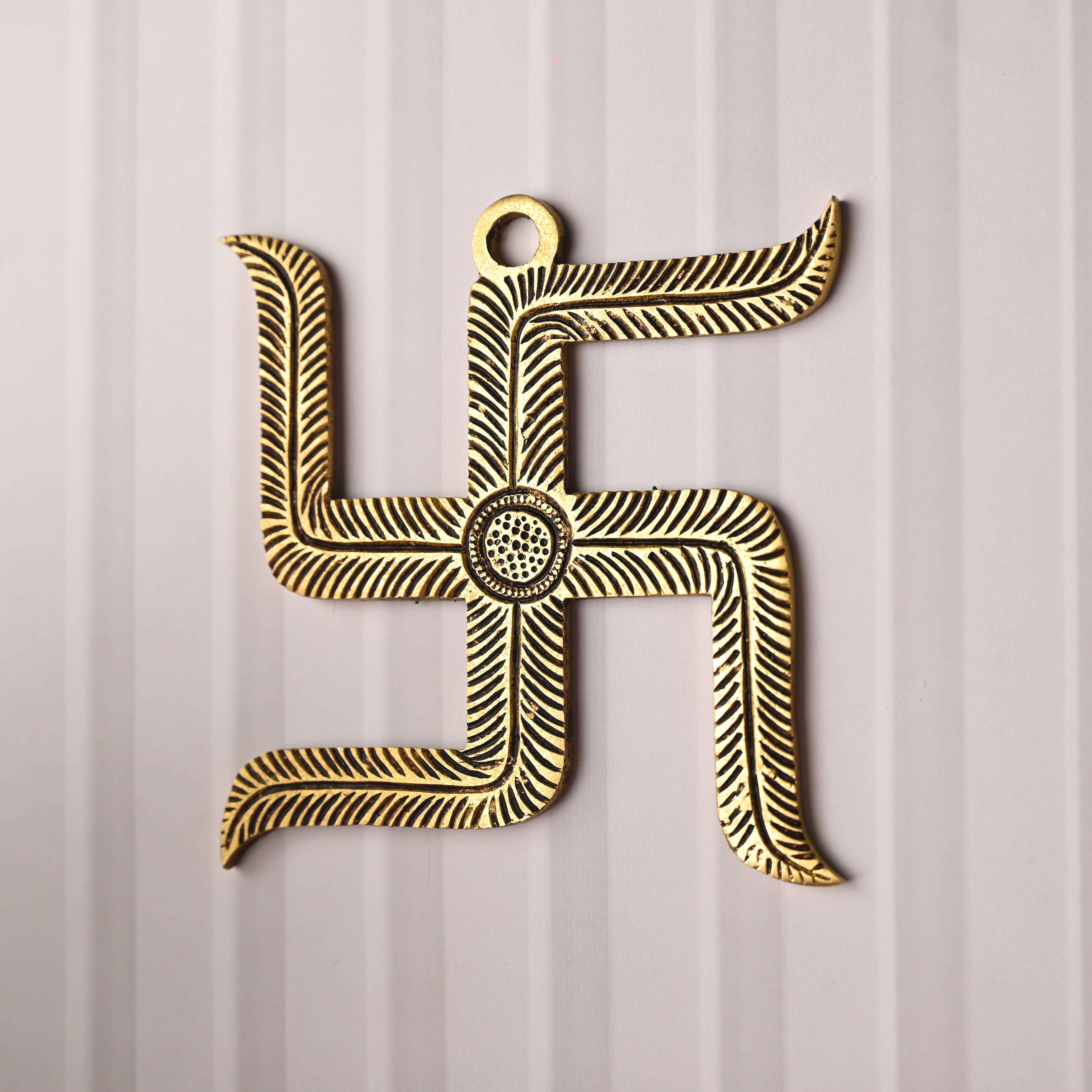 Brass Swastik Wall Hanging (4.5 Inch) - Image 4