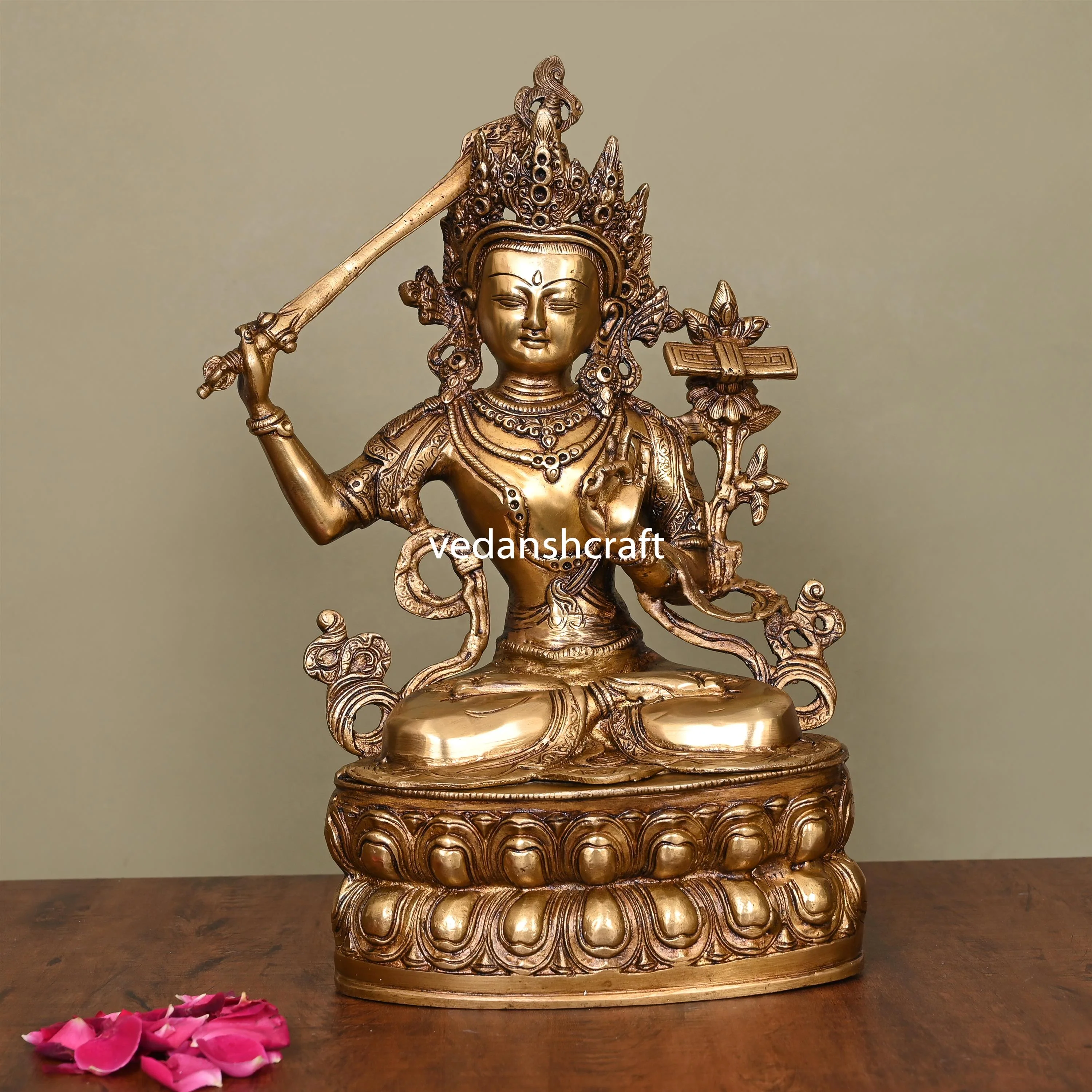 Brass Tara Devi Idol (14 Inch) - Image 2