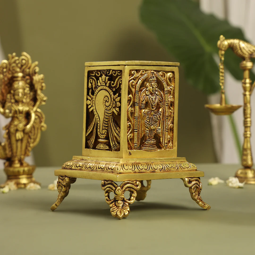Brass Tirupati Balaji Dhoop Dani & Incense Holder (6.5 Inch) - Image 3