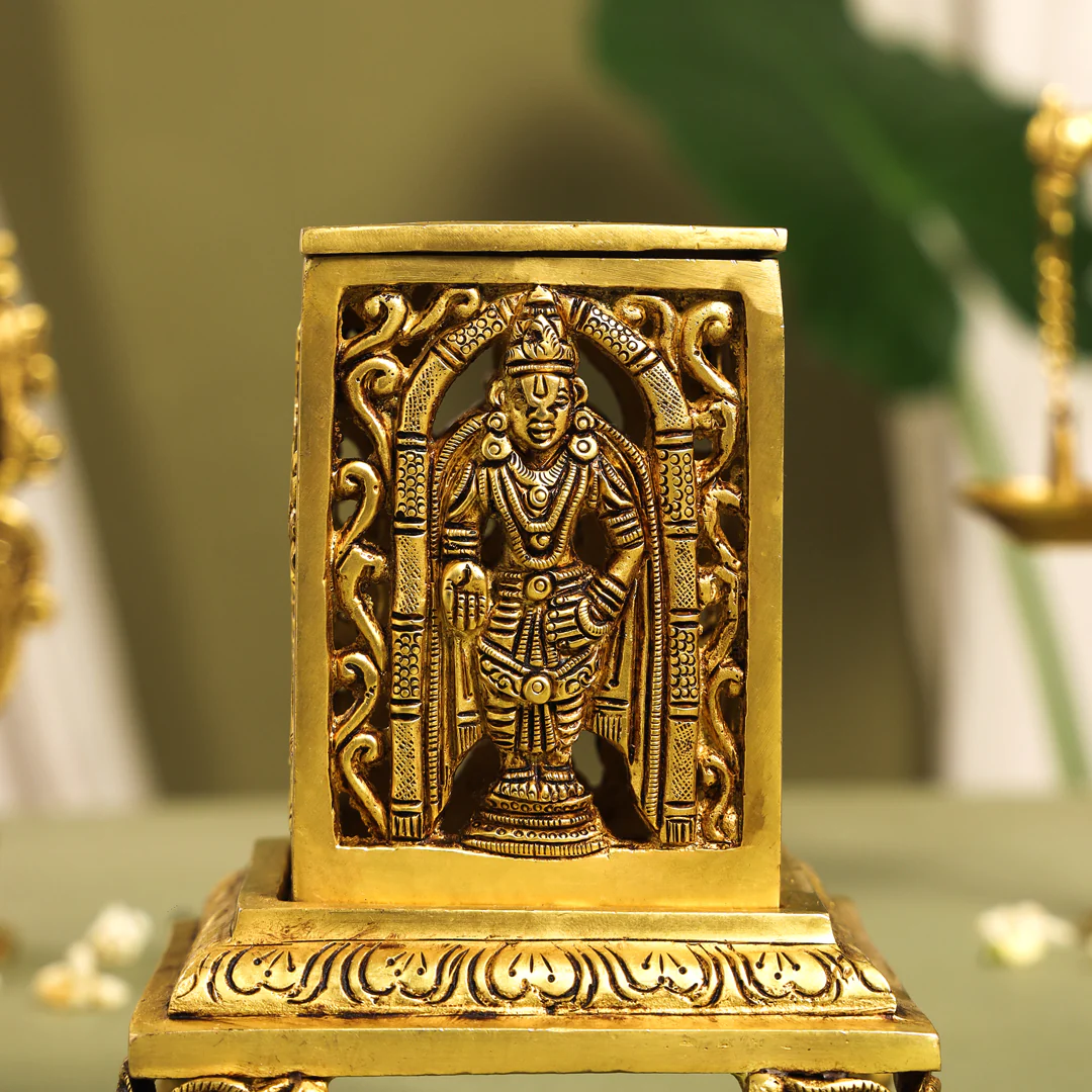 Brass Tirupati Balaji Dhoop Dani & Incense Holder (6.5 Inch) - Image 4