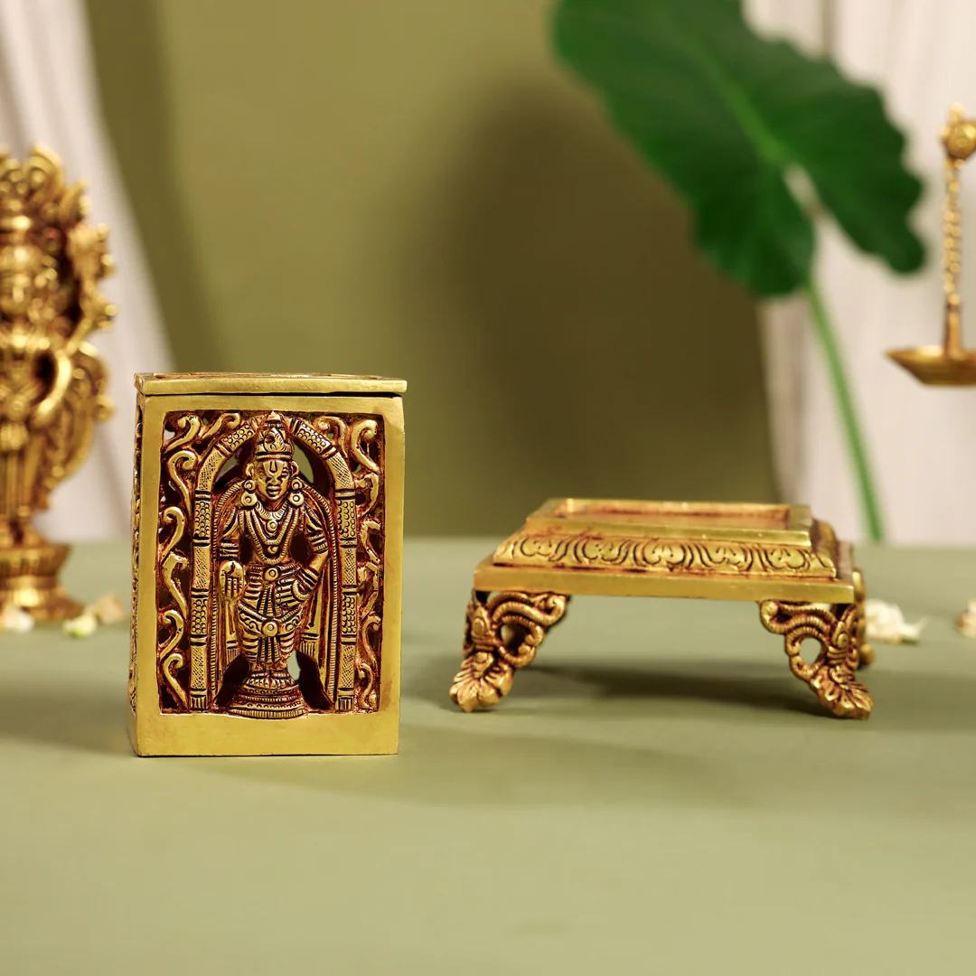 Brass Tirupati Balaji Dhoop Dani & Incense Holder (6.5 Inch) - Image 6