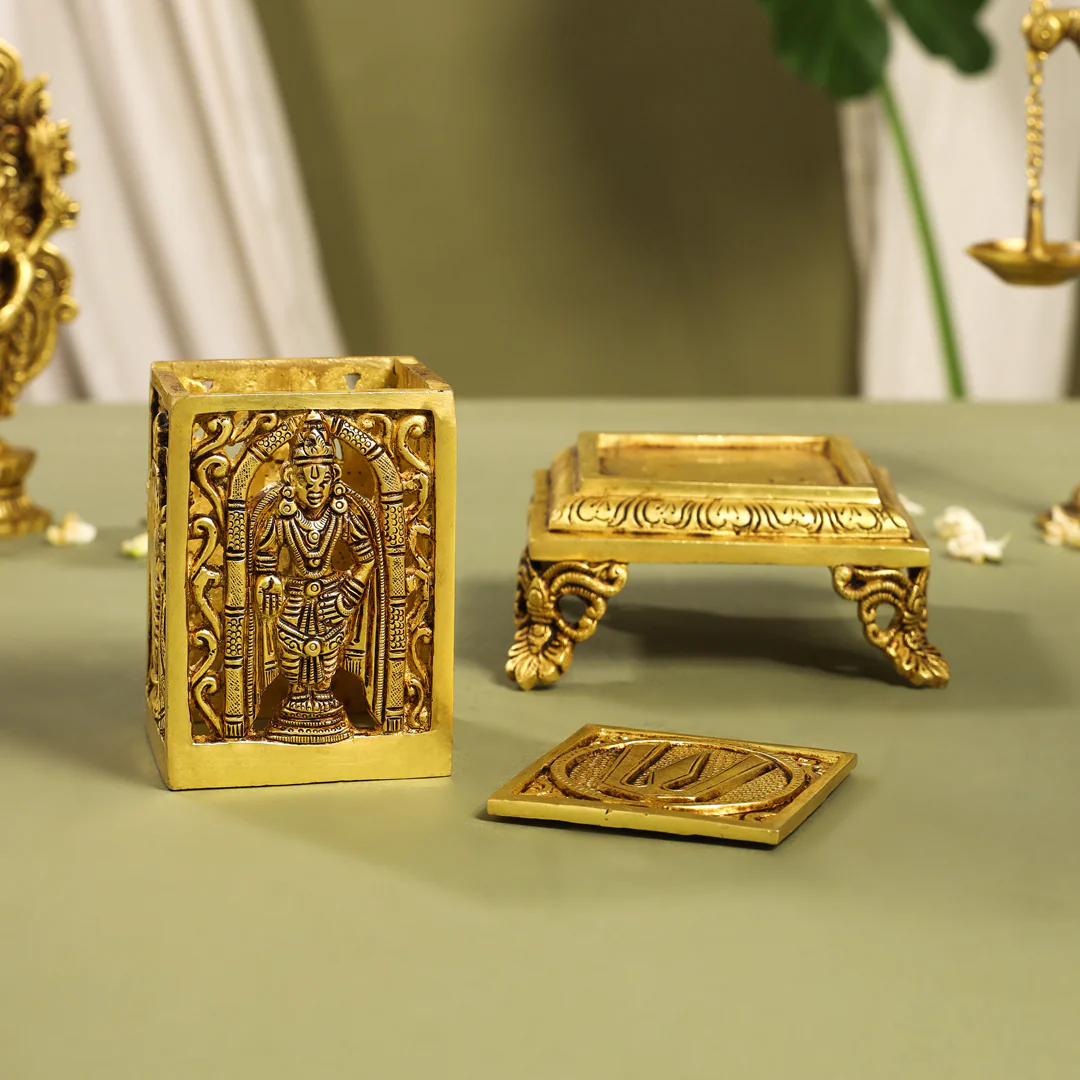 Brass Tirupati Balaji Dhoop Dani & Incense Holder (6.5 Inch) - Image 7