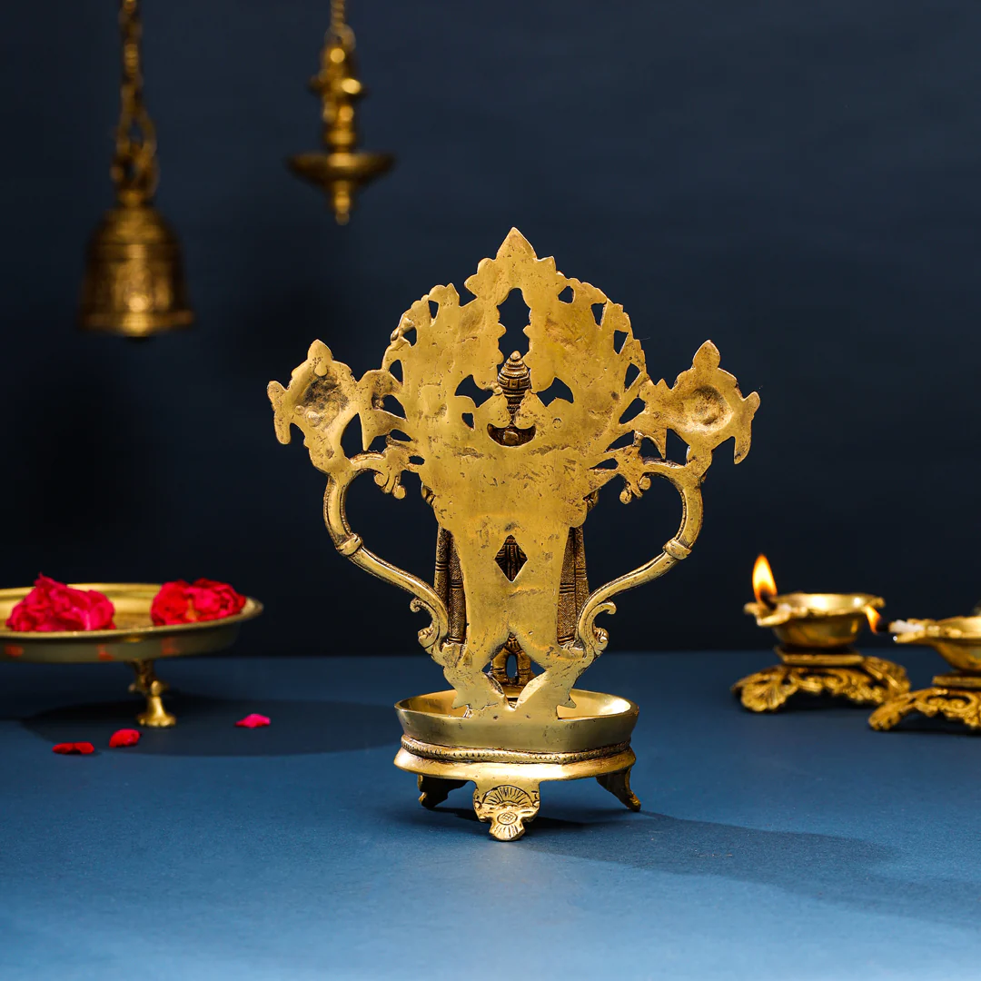 Brass Tirupati Balaji/Venkateshwar Diya/Lamp (11 Inch) - Image 3