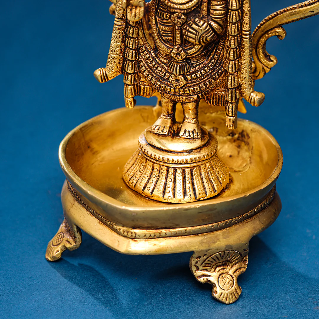 Brass Tirupati Balaji/Venkateshwar Diya/Lamp (11 Inch) - Image 5