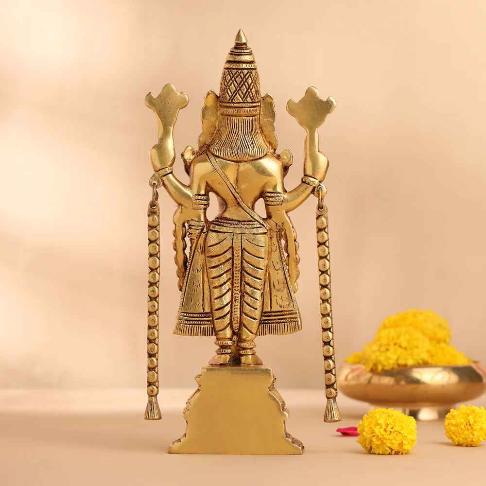 Brass Tirupati Balaji/Venkateshwar Idol (10.5 Inch) - Image 3