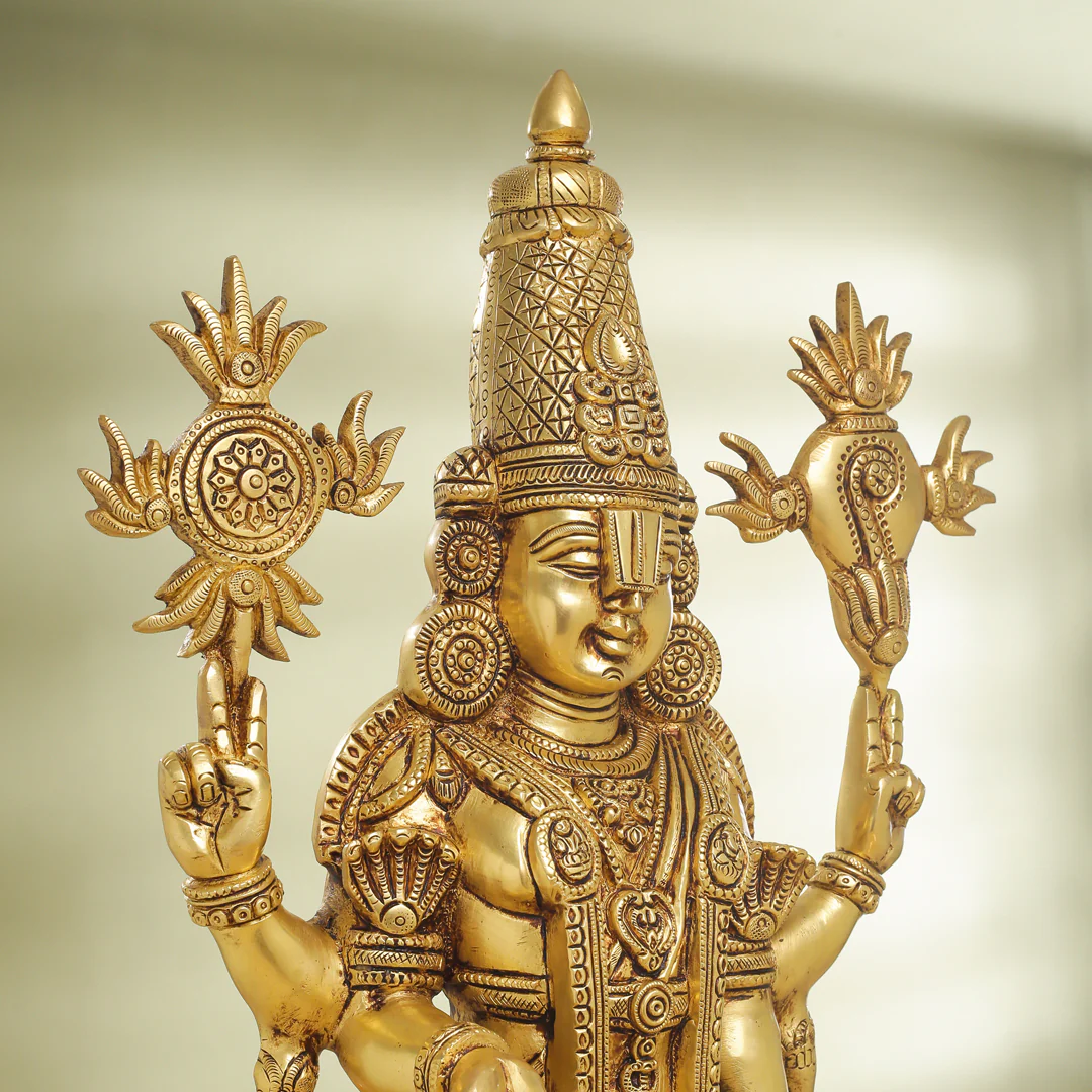 Brass Tirupati Balaji/Venkateshwar Idol (23 Inch) - Image 4