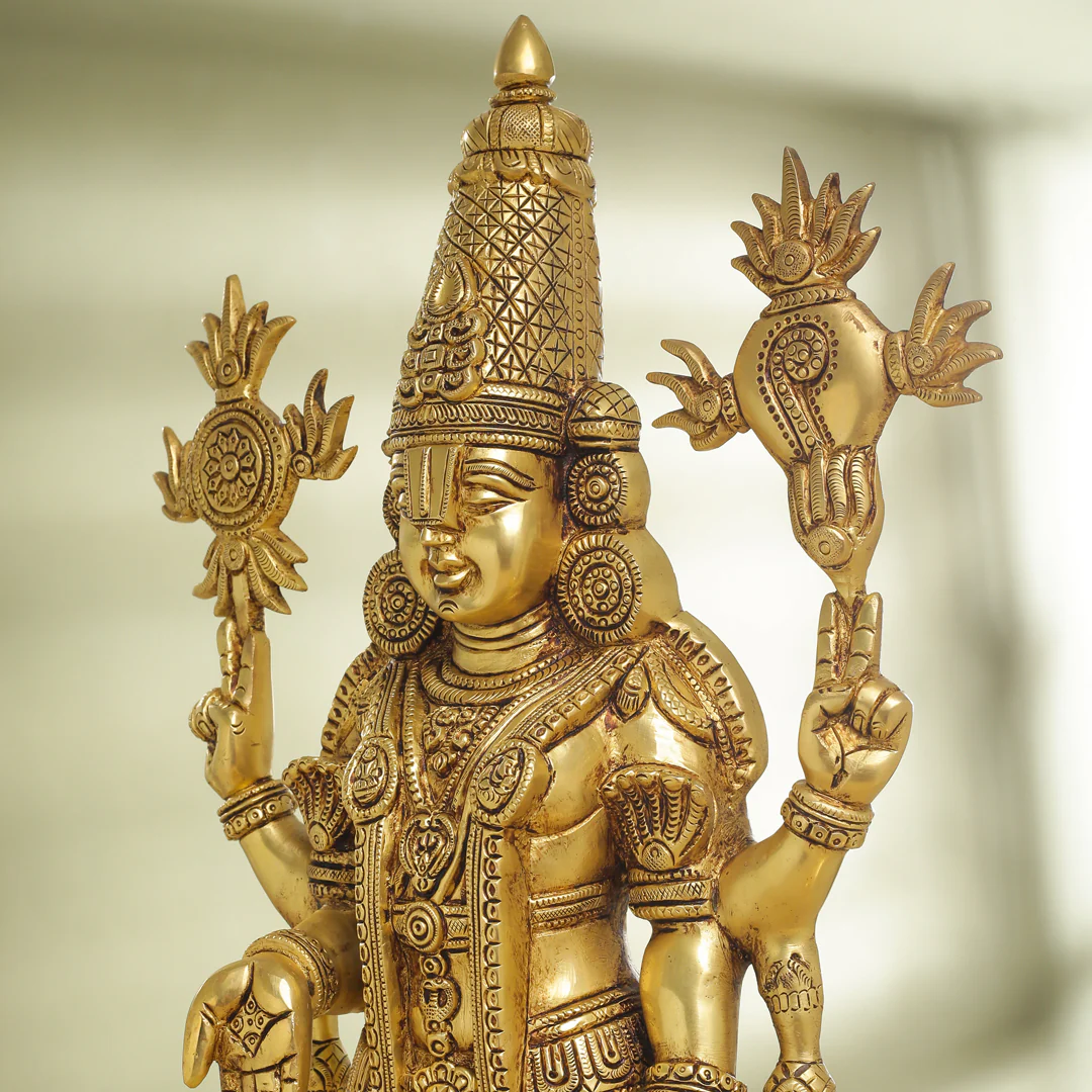 Brass Tirupati Balaji/Venkateshwar Idol (23 Inch) - Image 5