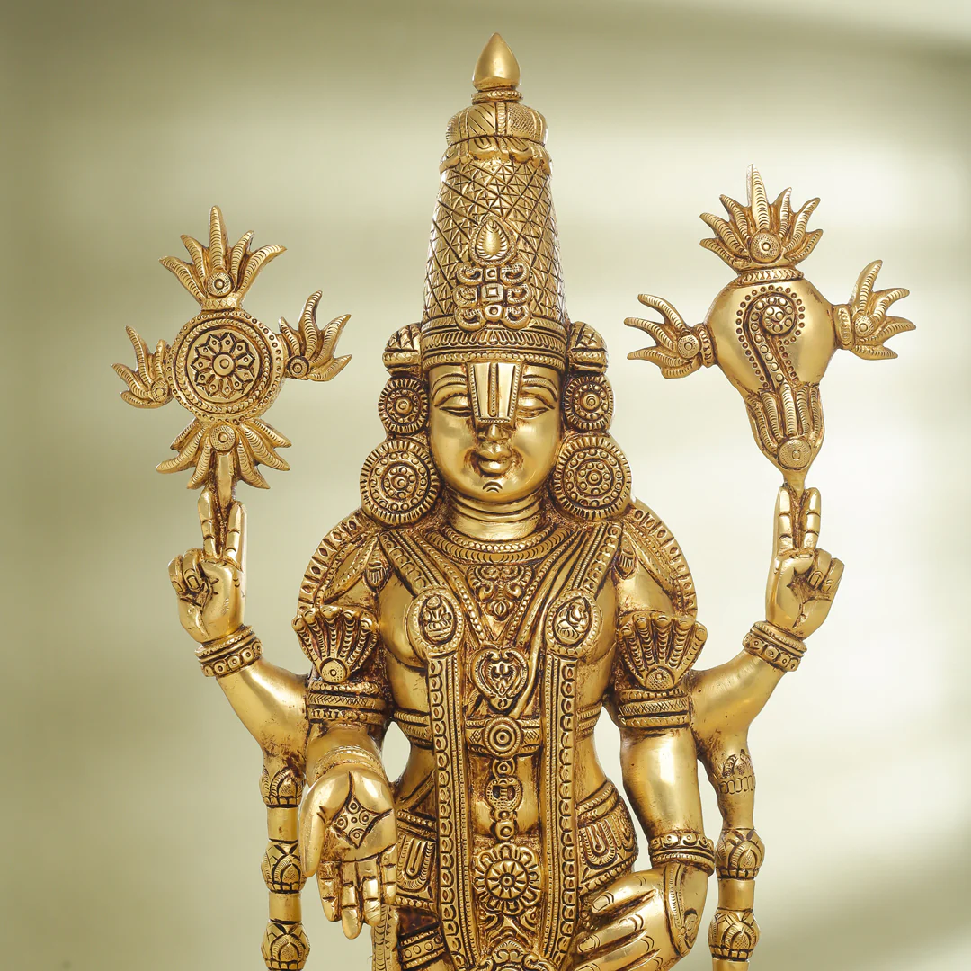 Brass Tirupati Balaji/Venkateshwar Idol (23 Inch) - Image 6
