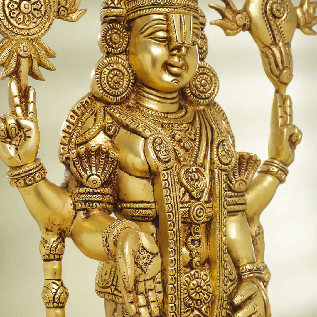 Brass Tirupati Balaji/Venkateshwar Idol (23 Inch) - Image 7