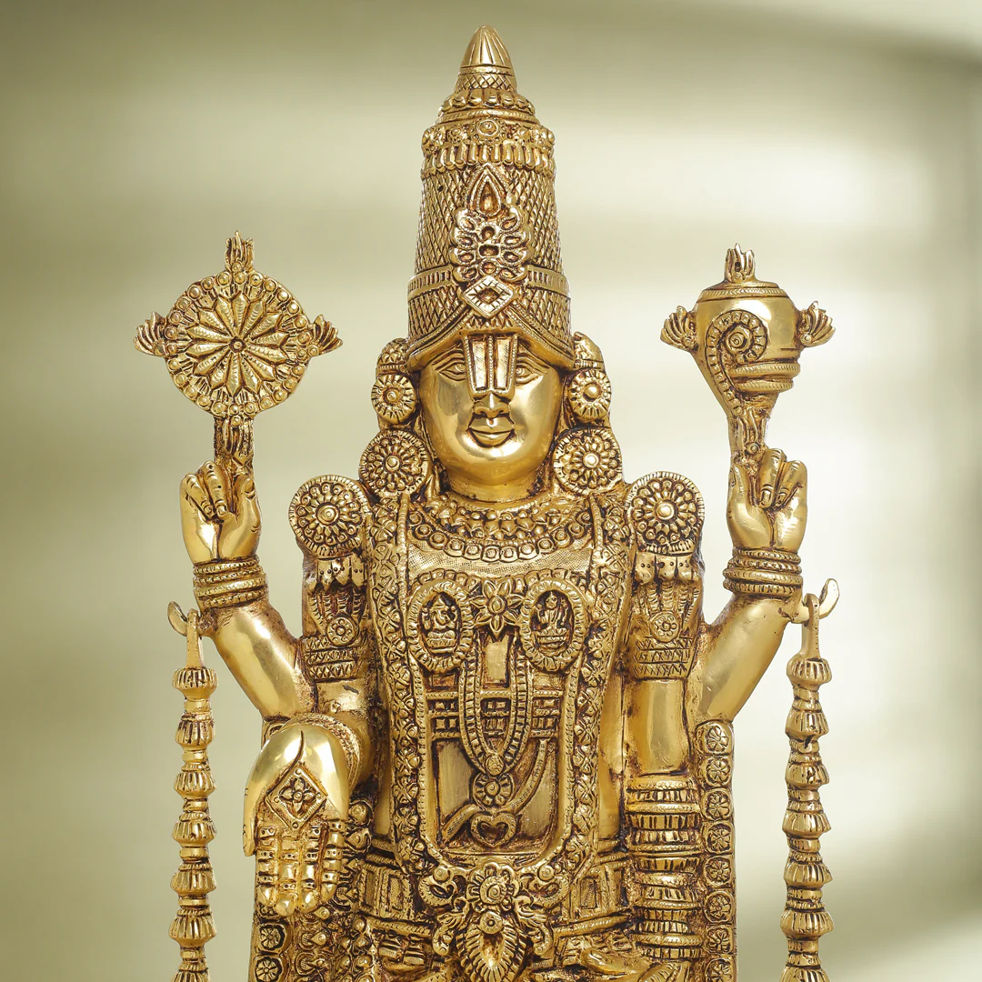 Brass Tirupati Balaji/Venkateshwar Idol (25 Inch) - Image 3