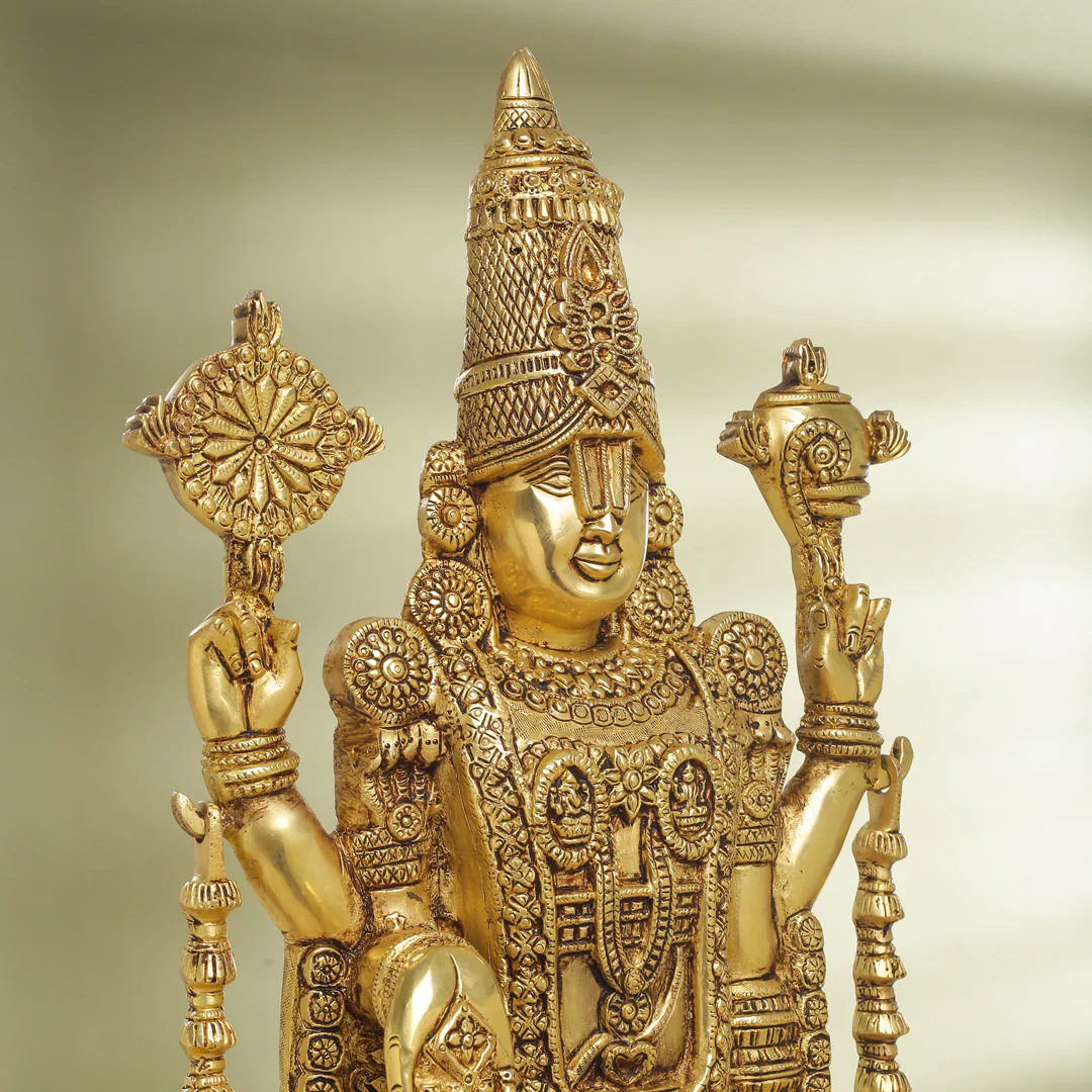 Brass Tirupati Balaji/Venkateshwar Idol (25 Inch) - Image 4