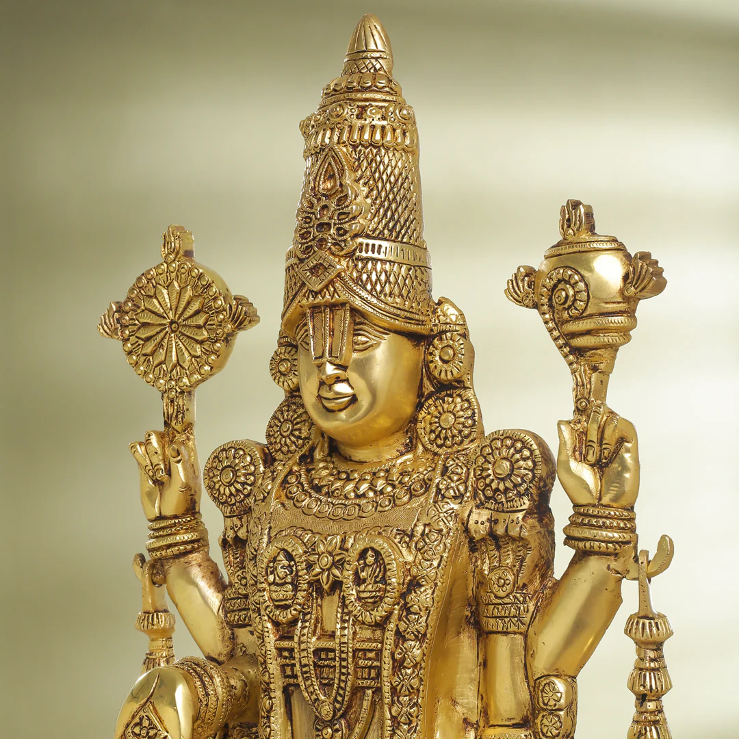 Brass Tirupati Balaji/Venkateshwar Idol (25 Inch) - Image 8