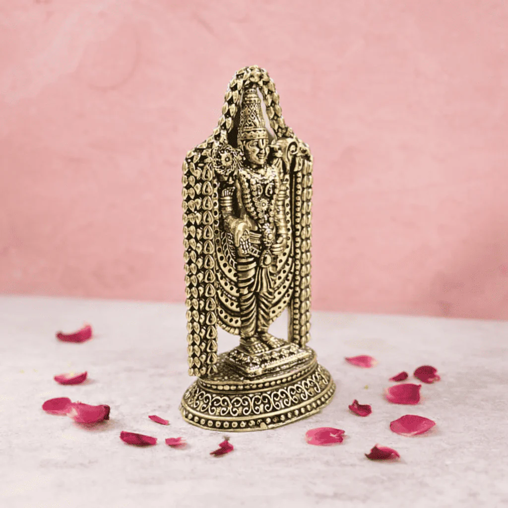 Brass Tirupati Balaji/Venkateshwar Idol (3.5 Inch) - Image 3