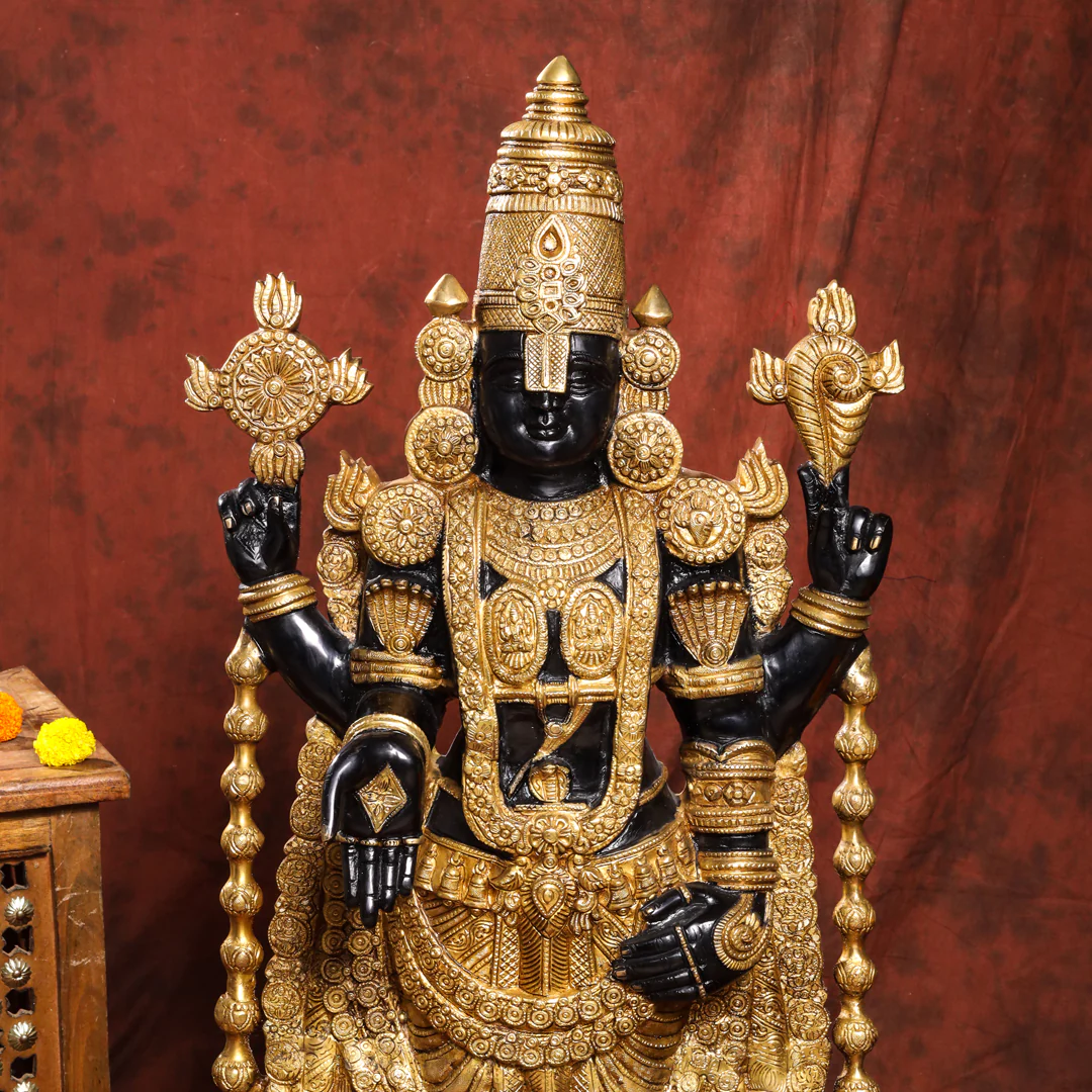 Brass Tirupati Balaji/Venkateshwar Idol (38 Inch) - Image 5
