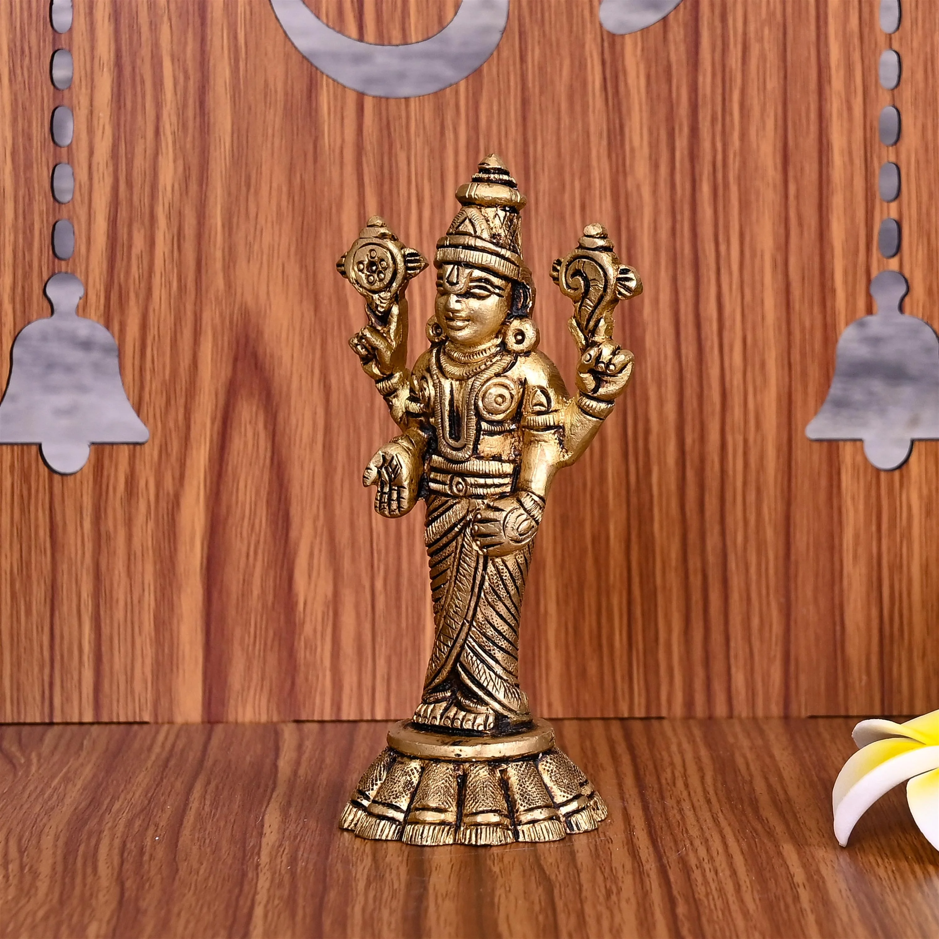 Brass Tirupati Balaji/Venkateshwar Idol (4.5 Inch) - Image 2