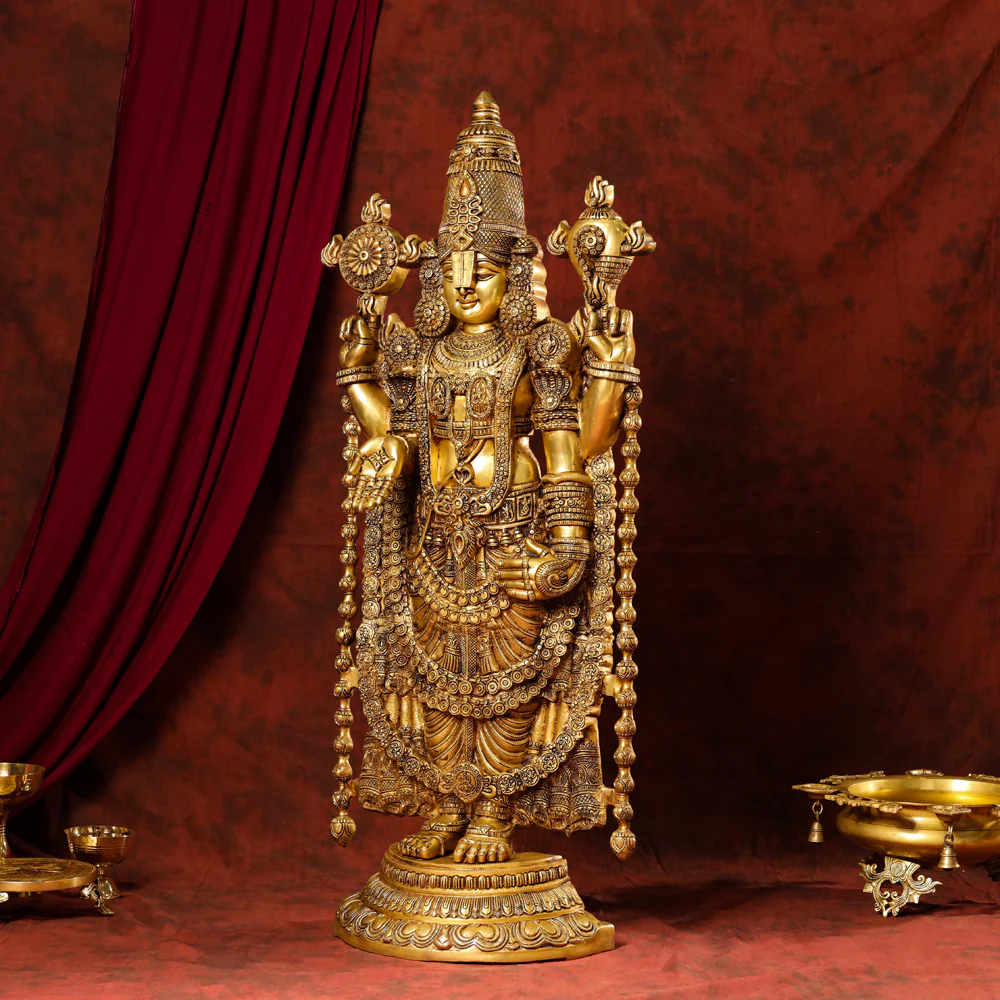 Brass Tirupati Balaji/Venkateshwar Idol (48 Inch) - Image 5