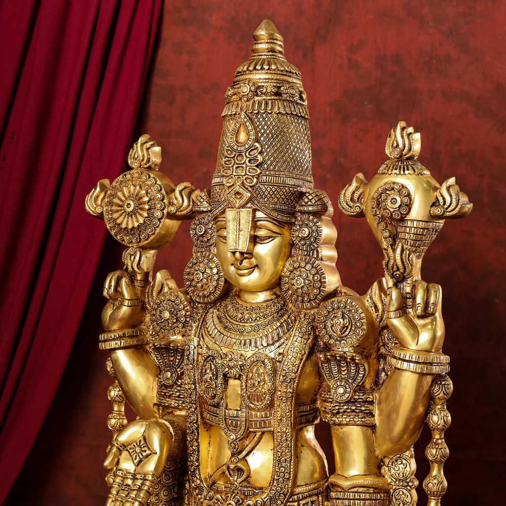 Brass Tirupati Balaji/Venkateshwar Idol (48 Inch) - Image 10