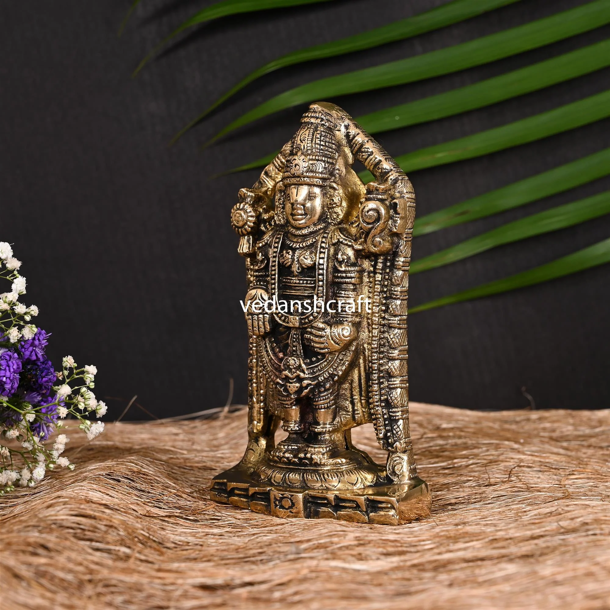 Brass Tirupati Balaji/Venkateshwar Idol (6.5 Inch) - Image 2