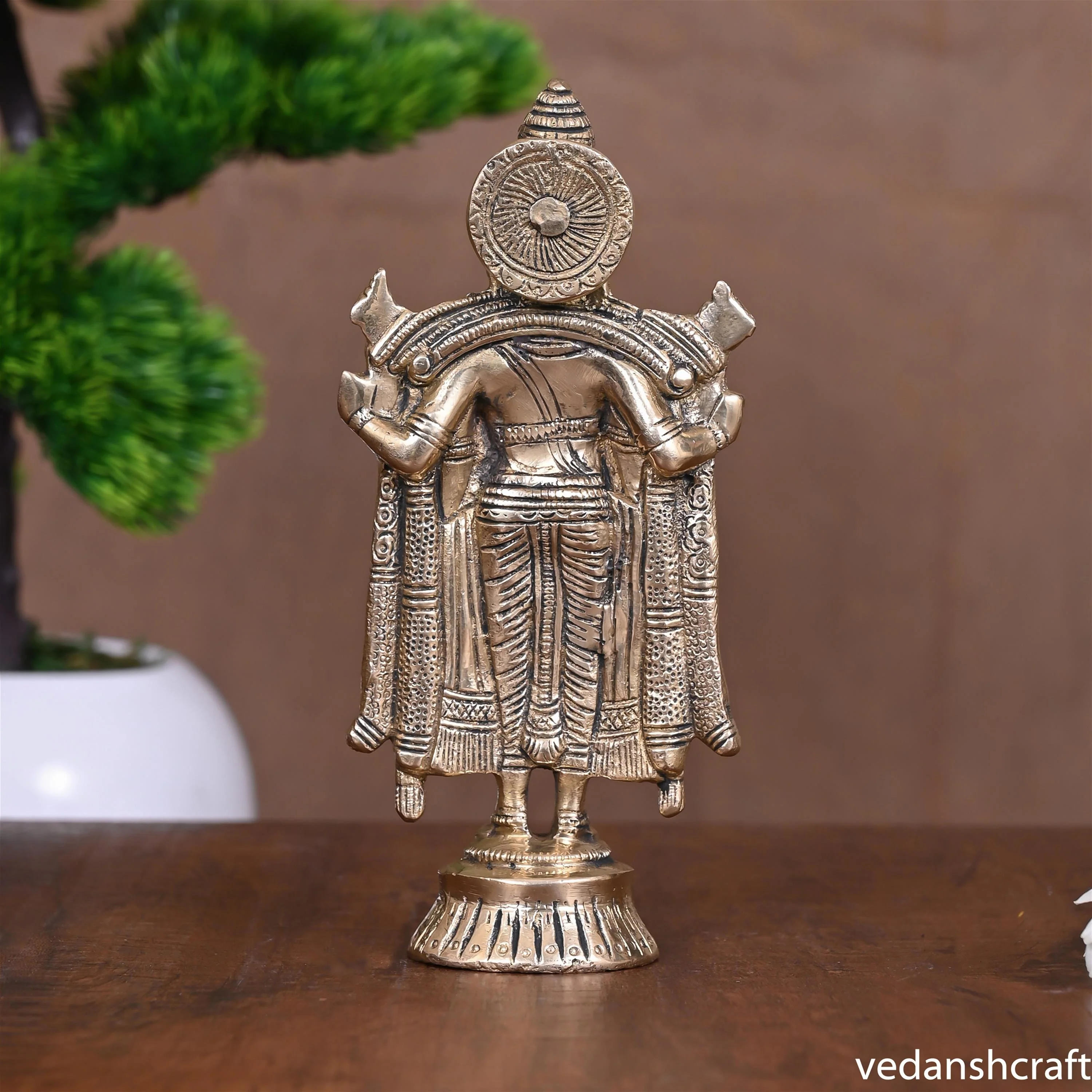 Brass Tirupati Balaji/Venkateshwar Idol (6 Inch) - Image 3