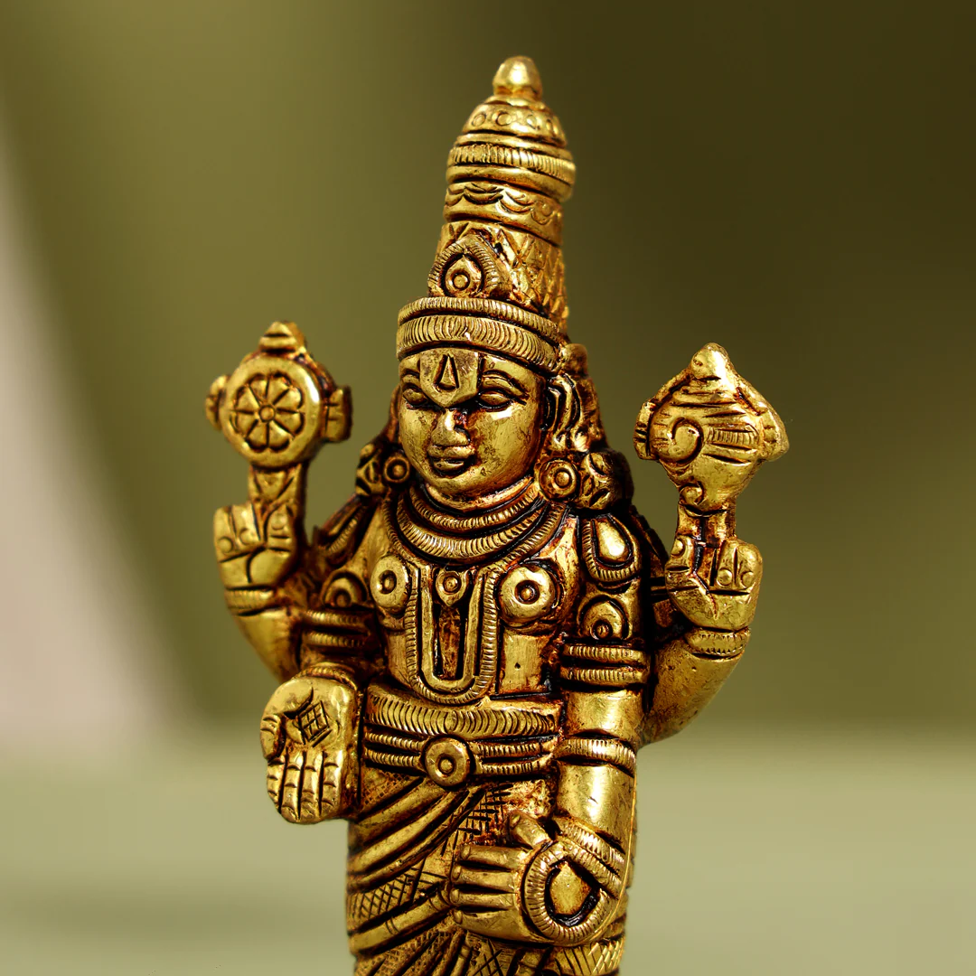 Brass Tirupati Balaji/Venkateshwar Idol Table Top - Image 5