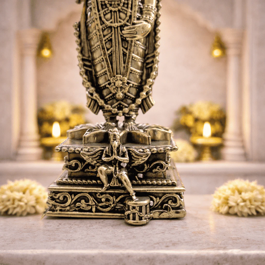 Brass Tirupati Balaji/Venkateshwar Standing Lightweight Statue (6 Inch) - Image 2