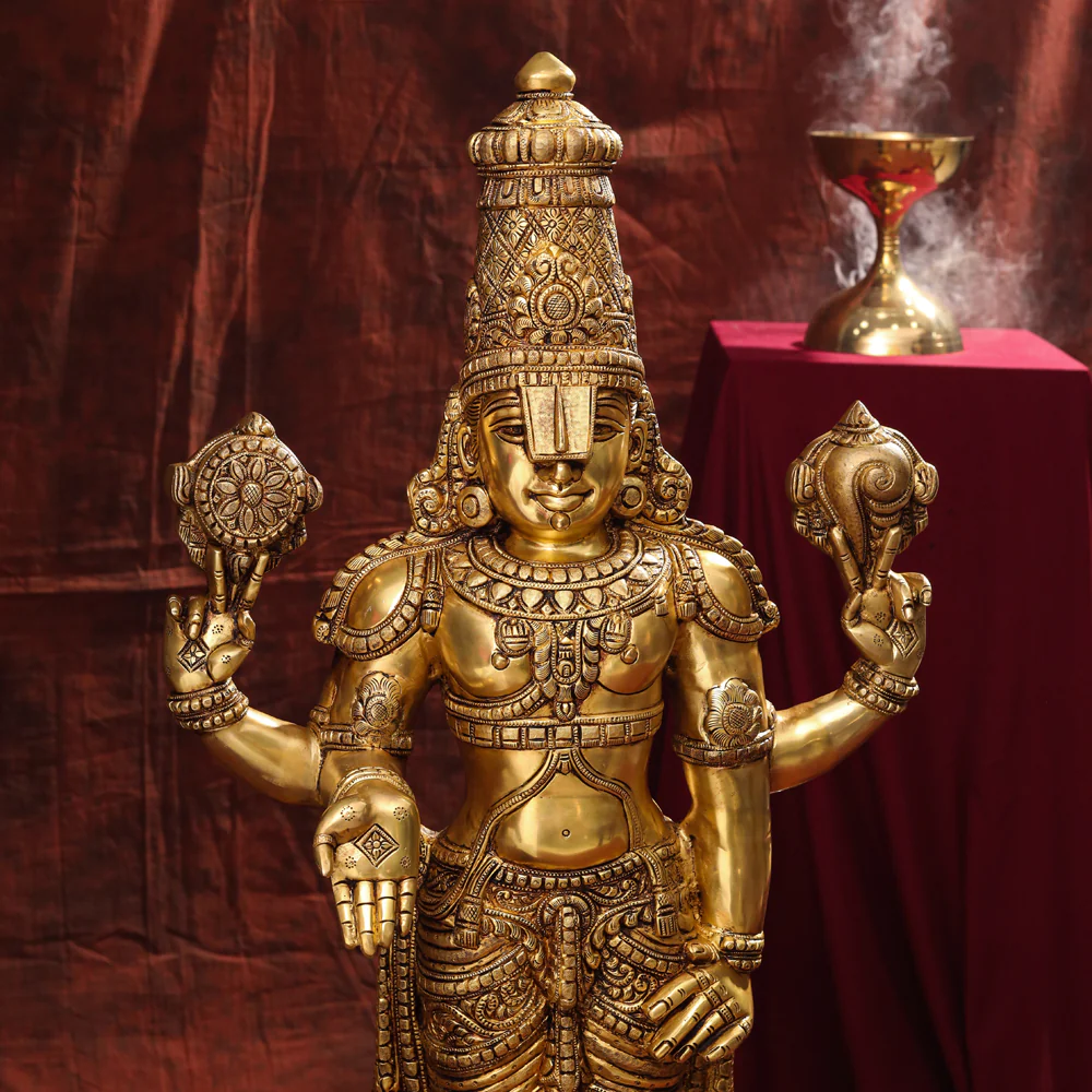 Brass Tirupati Balaji/Venkateshwar Statue (41 Inch) - Image 4