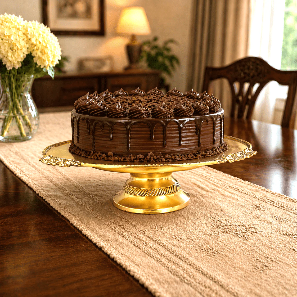 Brass Traditional Dessert Display / Cake Stand (11.5 Inch) - Image 6