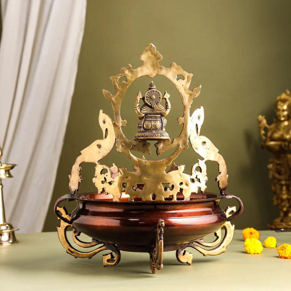 Brass Traditional Ganesha Urli/Floater (19 Inch) - Image 3
