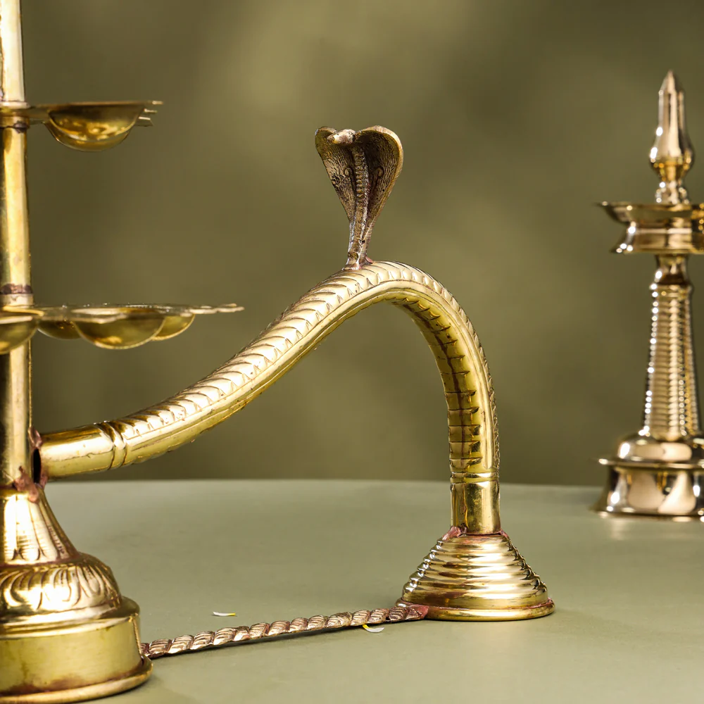 Brass Traditional 11 Petal Ganga Aarti (12.5 Inch) - Image 6
