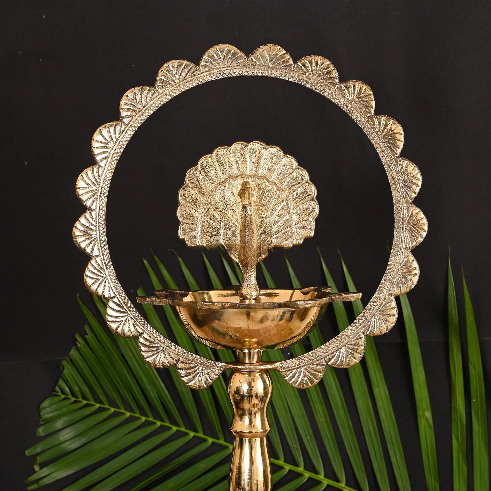Brass Traditional Peacock Samai/Diya (24 Inch) - Image 2