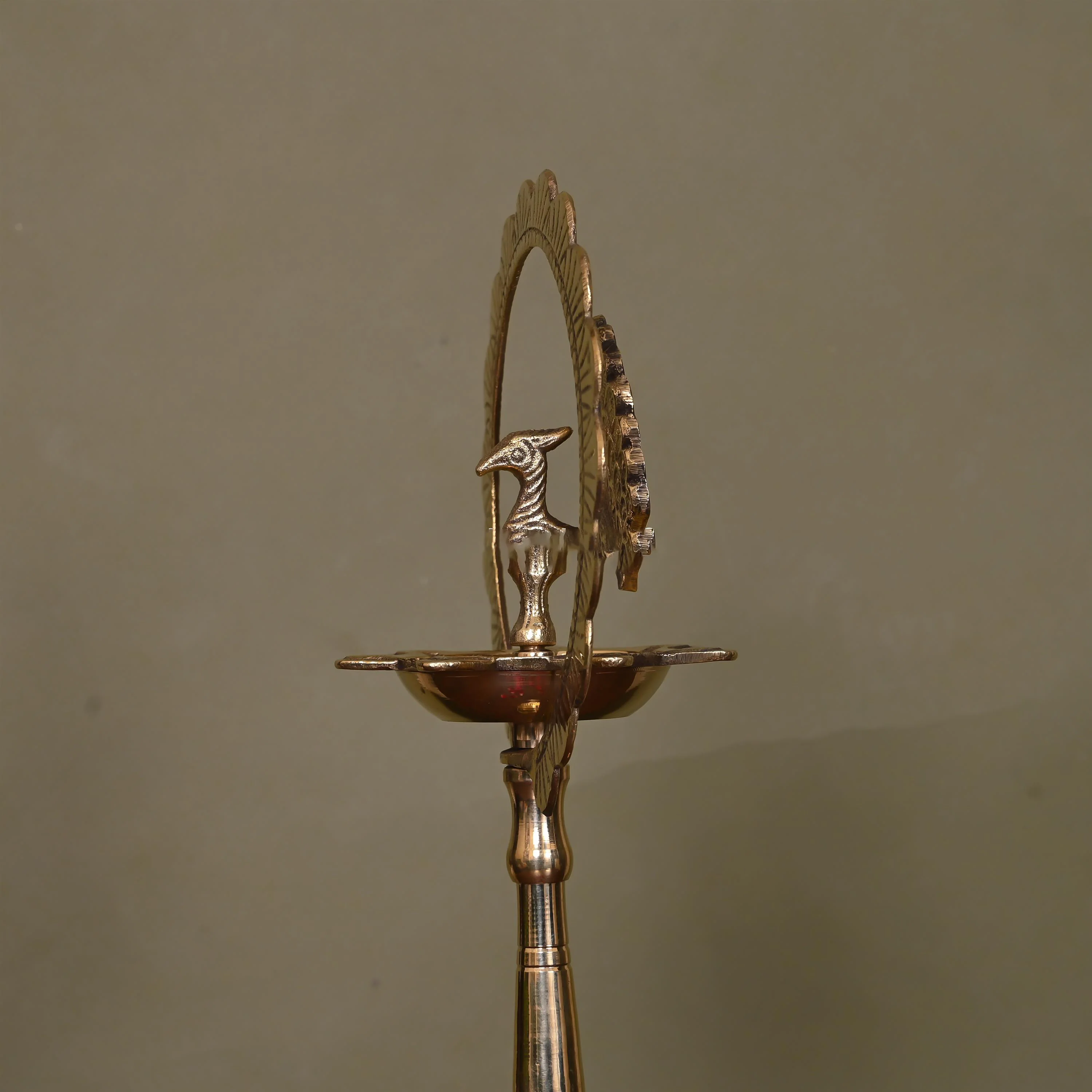 Brass Traditional Peacock Samai/Diya (24 Inch) - Image 3