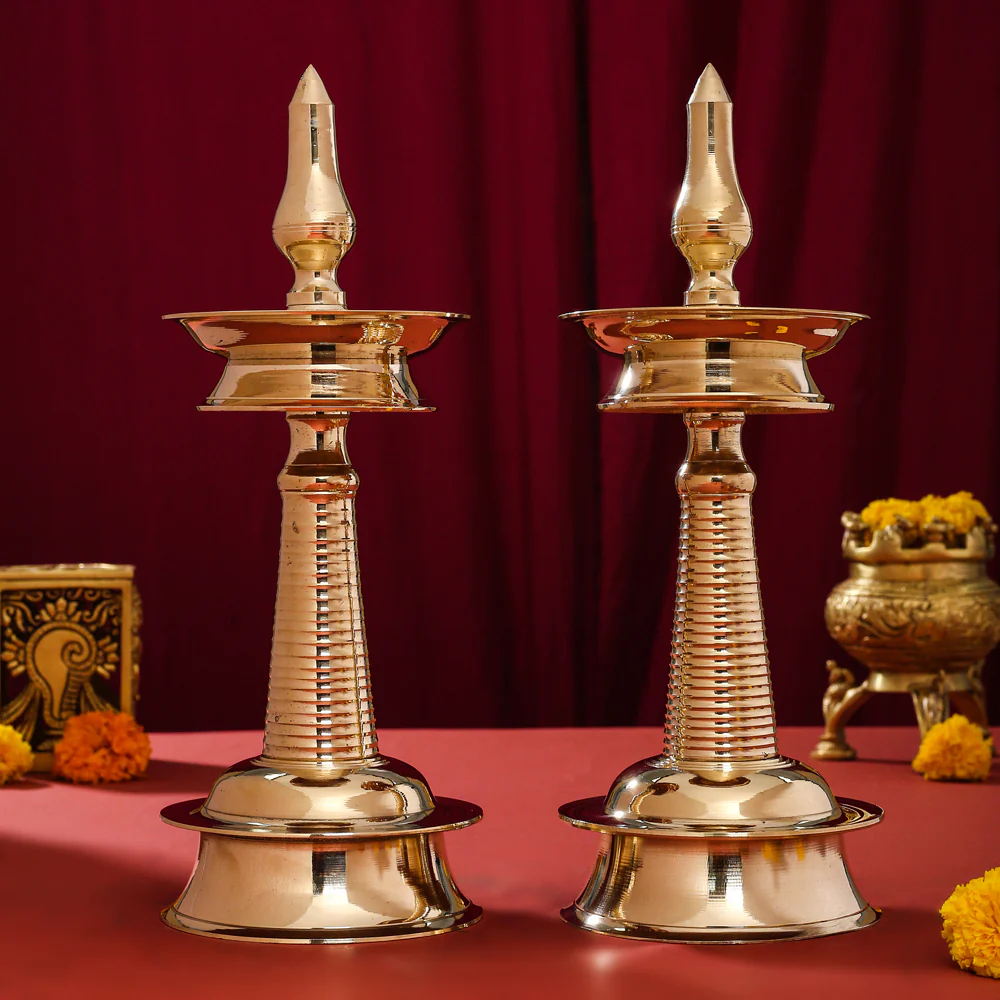 Brass Traditional Samai/Lamp Pair (10.5 Inch)