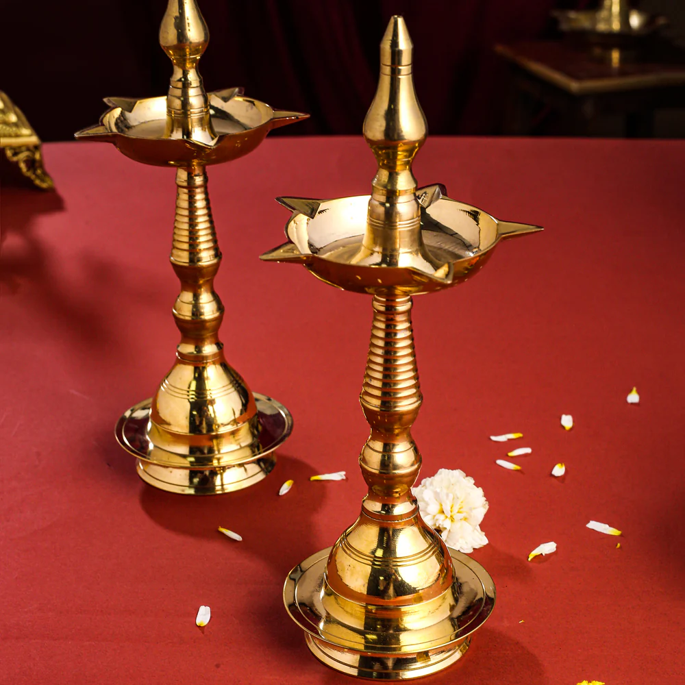 Brass Samai/Diya Pair (8.5 Inch) - Image 4